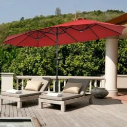Costway 15FT Double-Sided Twin Patio Umbrella Sun Shade Outdoor Crank Market Base -Deals Patio Umbrellas Store unnamed file 329