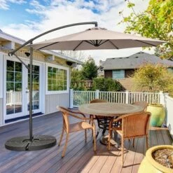 Costway 10 FT Patio Offset Umbrella w/8 Ribs Cross Base Tilt -Deals Patio Umbrellas Store unnamed file 340