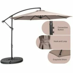Costway 10 FT Patio Offset Umbrella w/8 Ribs Cross Base Tilt -Deals Patio Umbrellas Store unnamed file 344