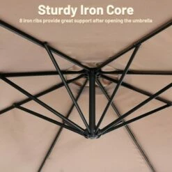 Costway 10 FT Patio Offset Umbrella w/8 Ribs Cross Base Tilt -Deals Patio Umbrellas Store unnamed file 345