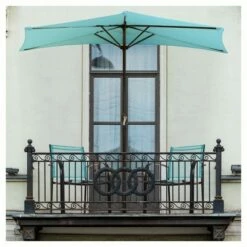 9' Half Round Patio Umbrella - Pure Garden Off White