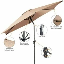 Costway 10ft Patio Umbrella Outdoor W/ 59 LBS Heavy-Duty Round Umbrella Stand -Deals Patio Umbrellas Store unnamed file 377