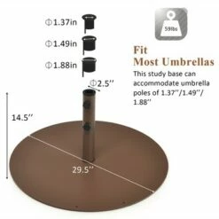 Costway 10ft Patio Umbrella Outdoor W/ 59 LBS Heavy-Duty Round Umbrella Stand -Deals Patio Umbrellas Store unnamed file 378
