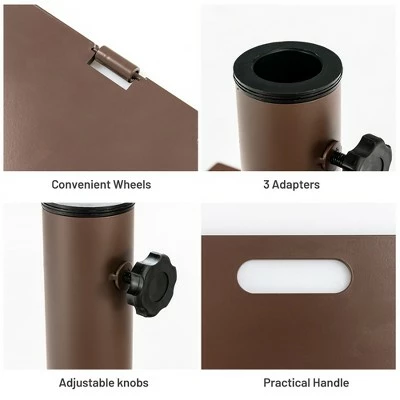 Costway 10ft Solar Lights Patio Umbrella Outdoor W/ 50 LBS Movable Umbrella Stand 7 Costway 10ft Solar Lights Patio Umbrella Outdoor W/ 50 LBS Movable Umbrella Stand - Image 5