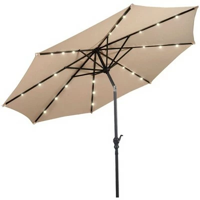 Costway 10ft Solar Lights Patio Umbrella Outdoor W/ 50 LBS Movable Umbrella Stand 10 Costway 10ft Solar Lights Patio Umbrella Outdoor W/ 50 LBS Movable Umbrella Stand - Image 8