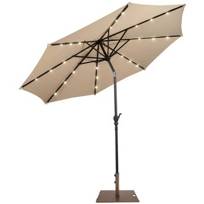 Costway 10ft Solar Lights Patio Umbrella Outdoor W/ 50 LBS Movable Umbrella Stand 12 Costway 10ft Solar Lights Patio Umbrella Outdoor W/ 50 LBS Movable Umbrella Stand - Image 10