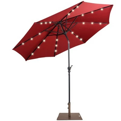 Costway 10ft Solar Lights Patio Umbrella Outdoor W/ 50 LBS Movable Umbrella Stand 14 Costway 10ft Solar Lights Patio Umbrella Outdoor W/ 50 LBS Movable Umbrella Stand - Image 12