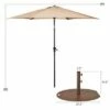 Costway 9ft Patio Umbrella Outdoor W/ 50 LBS Round Umbrella Stand W/ Wheels -Deals Patio Umbrellas Store unnamed file 402