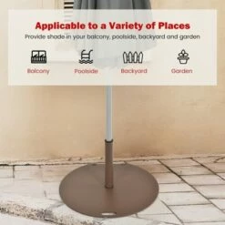Costway 9ft Patio Umbrella Outdoor W/ 50 LBS Round Umbrella Stand W/ Wheels -Deals Patio Umbrellas Store unnamed file 404