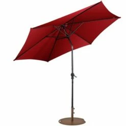 Costway 9ft Patio Umbrella Outdoor W/ 50 LBS Round Umbrella Stand W/ Wheels -Deals Patio Umbrellas Store unnamed file 413