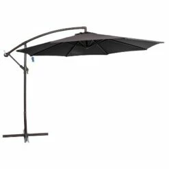 Island Umbrella 10' Captiva Cantilever Spa Side Patio Umbrella with Cove Black