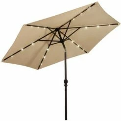 Costway 9ft Market Patio Umbrella w/Solar Lights & 40 LBS Steel Umbrella Stand -Deals Patio Umbrellas Store unnamed file 450