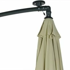 Sunnydaze Decor Sunnydaze Outdoor Steel Solar Light Offset Cantilever Patio Umbrella with Crank and Base - 10' - Beige -Deals Patio Umbrellas Store unnamed file 465