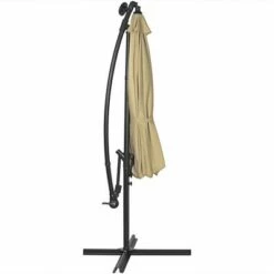 Sunnydaze Decor Sunnydaze Outdoor Steel Solar Light Offset Cantilever Patio Umbrella with Crank and Base - 10' - Beige -Deals Patio Umbrellas Store unnamed file 468