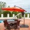 Sunnydaze Decor Sunnydaze Outdoor Steel Solar Offset Cantilever Patio Umbrella with Crank and Base - 10' - Burnt Orange -Deals Patio Umbrellas Store unnamed file 470