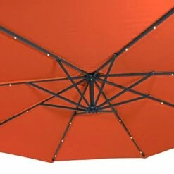 Sunnydaze Decor Sunnydaze Outdoor Steel Solar Offset Cantilever Patio Umbrella with Crank and Base - 10' - Burnt Orange -Deals Patio Umbrellas Store unnamed file 474