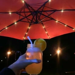 Sunnydaze Decor Sunnydaze Outdoor Steel Solar Offset Cantilever Patio Umbrella with Crank and Base - 10' - Burnt Orange -Deals Patio Umbrellas Store unnamed file 479