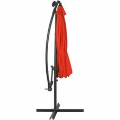 Sunnydaze Decor Sunnydaze Outdoor Steel Solar Offset Cantilever Patio Umbrella with Crank and Base - 10' - Burnt Orange -Deals Patio Umbrellas Store unnamed file 480