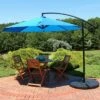 Sunnydaze Decor Sunnydaze Outdoor Steel Cantilever Offset Patio Umbrella with Air Vent, Crank, and Base - 9' - Azure -Deals Patio Umbrellas Store unnamed file 521