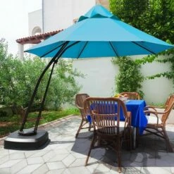 Costway 11FT Outdoor Cantilever Offset Hanging Umbrella w/ Base Wheel -Deals Patio Umbrellas Store unnamed file 541