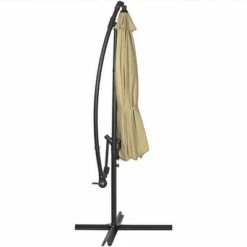 Sunnydaze Decor Sunnydaze Outdoor Steel Offset Cantilever Pool Patio Umbrella with Crank and Cross Base - 10' - Beige -Deals Patio Umbrellas Store unnamed file 548