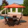 Sunnydaze Decor Sunnydaze Outdoor Steel Offset Cantilever Patio Umbrella with Crank and Cross Base - 10' - Burnt Orange -Deals Patio Umbrellas Store unnamed file 550