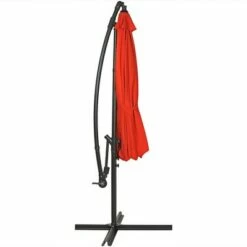 Sunnydaze Decor Sunnydaze Outdoor Steel Offset Cantilever Patio Umbrella with Crank and Cross Base - 10' - Burnt Orange -Deals Patio Umbrellas Store unnamed file 555