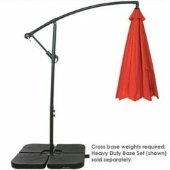 Sunnydaze Decor Sunnydaze Outdoor Steel Offset Cantilever Patio Umbrella with Crank and Cross Base - 10' - Burnt Orange -Deals Patio Umbrellas Store unnamed file 556