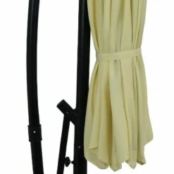 Sunnydaze Decor Sunnydaze Outdoor Steel Cantilever Offset Patio Umbrella with Solar LED Lights, Air Vent, Crank, and Base - 9' - Pale Buttercup -Deals Patio Umbrellas Store unnamed file 564