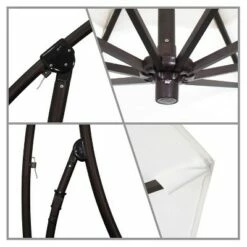 California Umbrella 9' Cantilever Crank Lift Patio Umbrella - Black Olefin