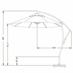 California Umbrella 9' Cantilever Crank Lift Patio Umbrella - Black Olefin -Deals Patio Umbrellas Store unnamed file 587