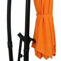 Sunnydaze Decor Sunnydaze Outdoor Steel Cantilever Offset Patio Umbrella with Solar LED Lights, Air Vent, Crank, and Base - 9' - Tangerine -Deals Patio Umbrellas Store unnamed file 631