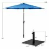Costway 10ft Solar Lights Patio Umbrella Outdoor W/ 36 LBS Steel Umbrella Stand -Deals Patio Umbrellas Store unnamed file 664