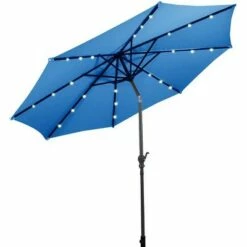 Costway 10ft Solar Lights Patio Umbrella Outdoor W/ 36 LBS Steel Umbrella Stand -Deals Patio Umbrellas Store unnamed file 670