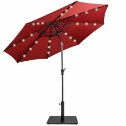 Costway 10ft Solar Lights Patio Umbrella Outdoor W/ 36 LBS Steel Umbrella Stand -Deals Patio Umbrellas Store unnamed file 674