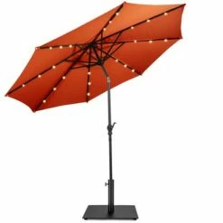 Costway 10ft Solar Lights Patio Umbrella Outdoor W/ 36 LBS Steel Umbrella Stand -Deals Patio Umbrellas Store unnamed file 675
