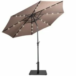 Costway 10ft Solar Lights Patio Umbrella Outdoor W/ 36 LBS Steel Umbrella Stand -Deals Patio Umbrellas Store unnamed file 676