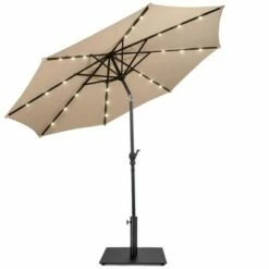 Costway 10ft Solar Lights Patio Umbrella Outdoor W/ 36 LBS Steel Umbrella Stand -Deals Patio Umbrellas Store unnamed file 677