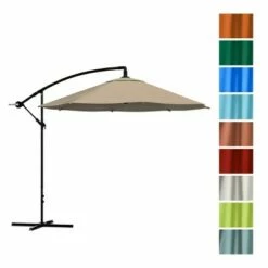 Nature Spring 10' Offset Patio Umbrella - Sand