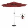 Nature Spring Fleming Supply Patio Umbrella With LED Lights - 9' x 7.87', Red -Deals Patio Umbrellas Store unnamed file 703