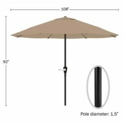 Nature Spring 9 Foot Outdoor Patio Umbrella, Sand -Deals Patio Umbrellas Store unnamed file 711