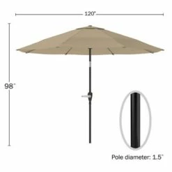Nature Spring 10' Auto-Tilt Patio Umbrella - Sand -Deals Patio Umbrellas Store unnamed file 717