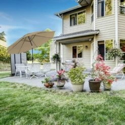 Nature Spring 10' Auto-Tilt Patio Umbrella - Sand -Deals Patio Umbrellas Store unnamed file 718