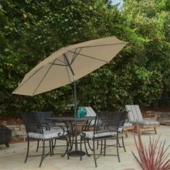 Nature Spring 10' Auto-Tilt Patio Umbrella - Sand -Deals Patio Umbrellas Store unnamed file 719