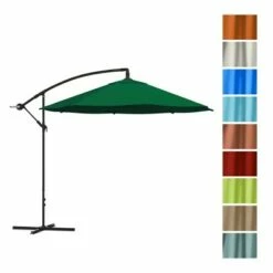 Nature Spring 10' Offset Freestanding Patio Umbrella - Hunter Green