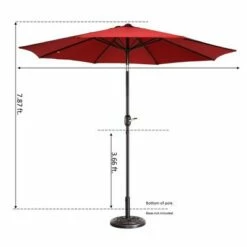 Nature Spring 9' Auto-Tilt Patio Umbrella - Red -Deals Patio Umbrellas Store unnamed file 738