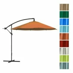 Nature Spring 10 Foot Offset Patio Umbrella, Orange