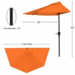 Nature Spring Half-Round Patio Umbrella - 9', Terracotta -Deals Patio Umbrellas Store unnamed file 747