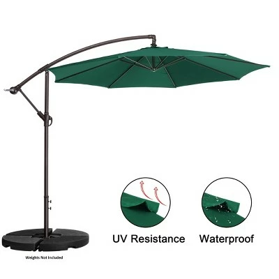 Nature Spring Offset Swivel Patio Umbrella - 10', Green 3 Nature Spring Offset Swivel Patio Umbrella - 10', Green