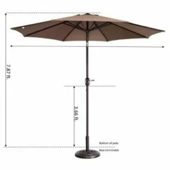 Nature Spring Auto Tilt Patio Umbrella - 9', Brown -Deals Patio Umbrellas Store unnamed file 766